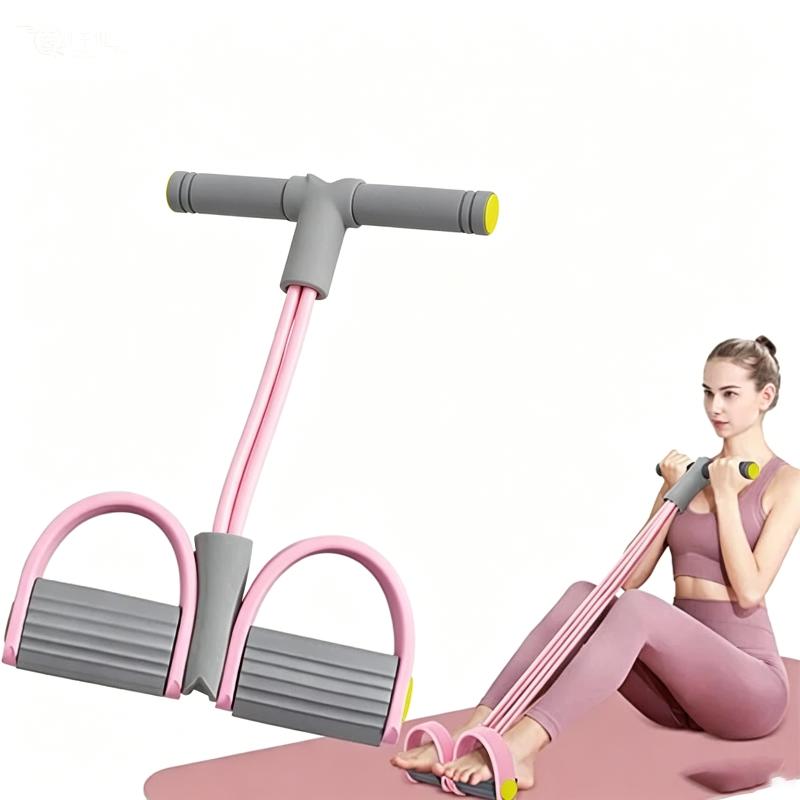 Yoga Pedal Puller Fitness Equipment - 4-Röhren-Widerstandsband-Yoga-Pedalzuggerät, elastisches Zugseil, Fitnessgerät für Bauch-,