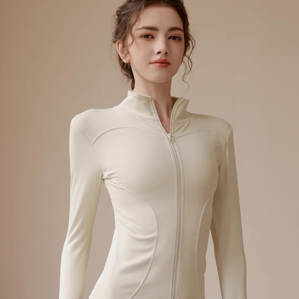 Yoga Fitness Jacket - Samt-Oberteil mit Stehkragen für Herbst und