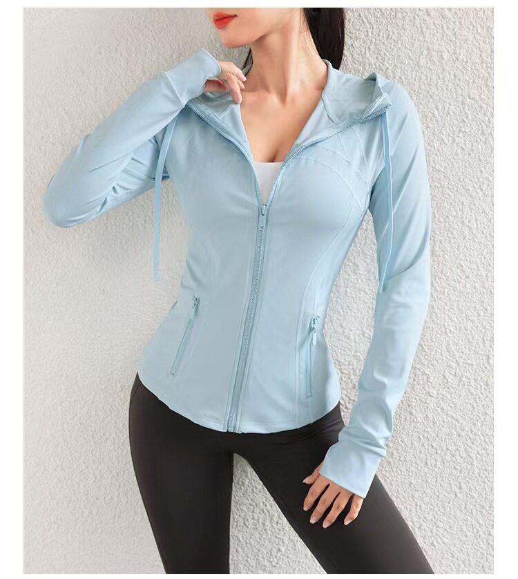 Yoga Fitness Hoodie - Langärmelige Yoga-Jacke für Damen, Schlankmachender Fitness-Hoodie,