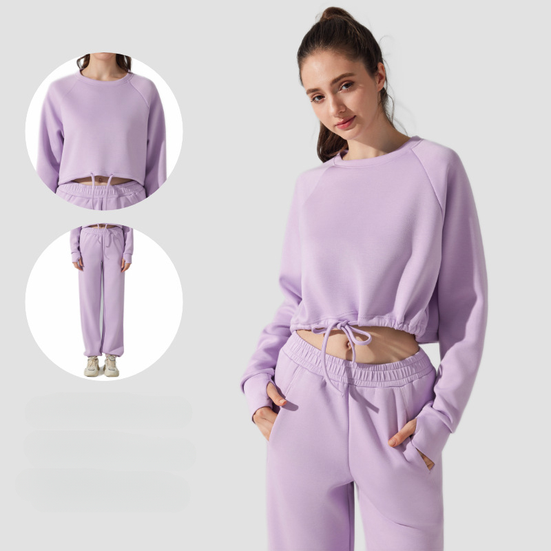 Yoga Fitness Hoodie - WESTSHAN Casual Sport Sweatshirt Zwei-Stück Set