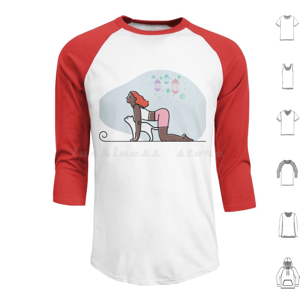 Yoga Fitness Hoodie - Yoga Cat Pose Hoodies Langarm Yoga