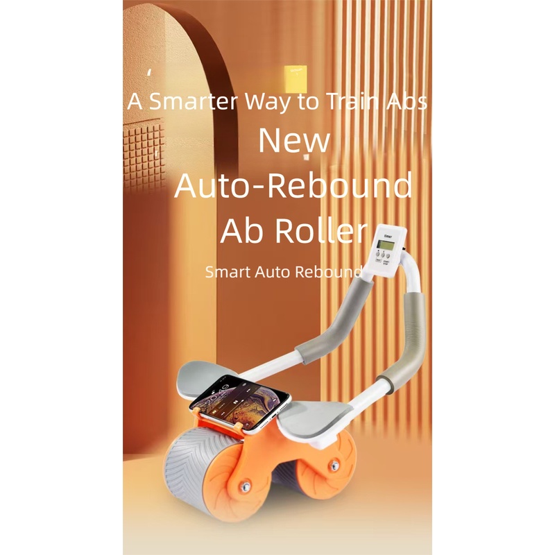 Ab Wheel Roller - Auto-Rebound Ab-Roller mit Ellbogenstütze, 2-Rad-Bauchtrainer mit