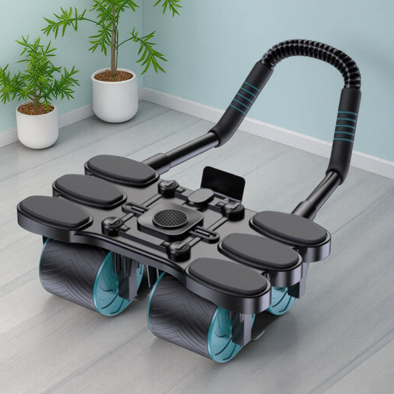 Ab Wheel Roller - Vierrad-Bauchtrainer mit automatischem Rückprall, Bauchstraffungsgerät, Bauchmuskeltrainer,