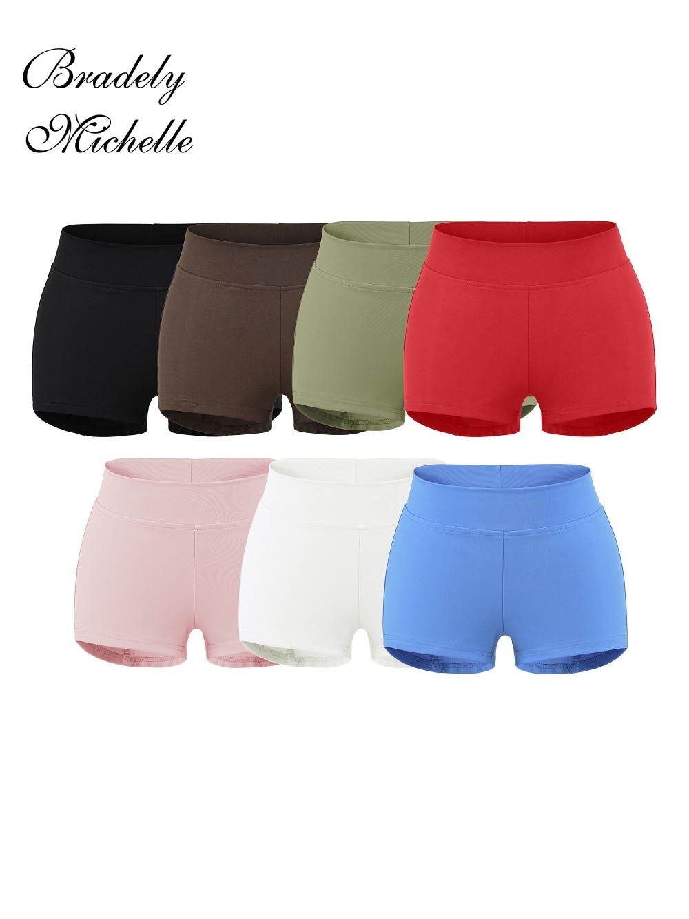 Yoga Fitness Club - Damen High-Waist Yoga Leggings Shorts Einfarbige