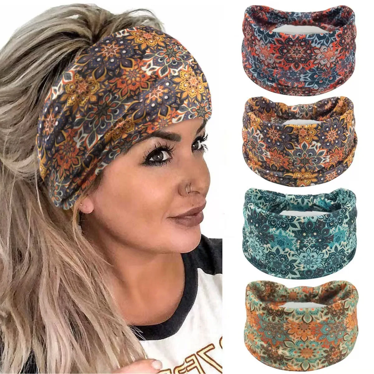 Yoga Fitness Band - 🌸 Boho Mandala Blumen Stirnband |