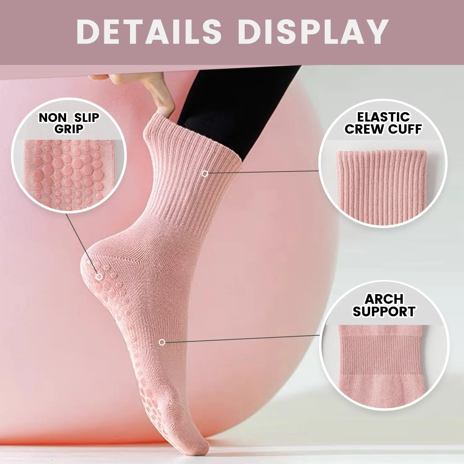 4 Paar Damen-Yoga-Socken, einf – Yoga & Fitness Classes By Niharika Zirakpur Reviews Bewertung und Preis